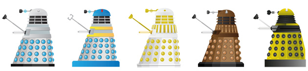 Different Dalek Colour Schemes